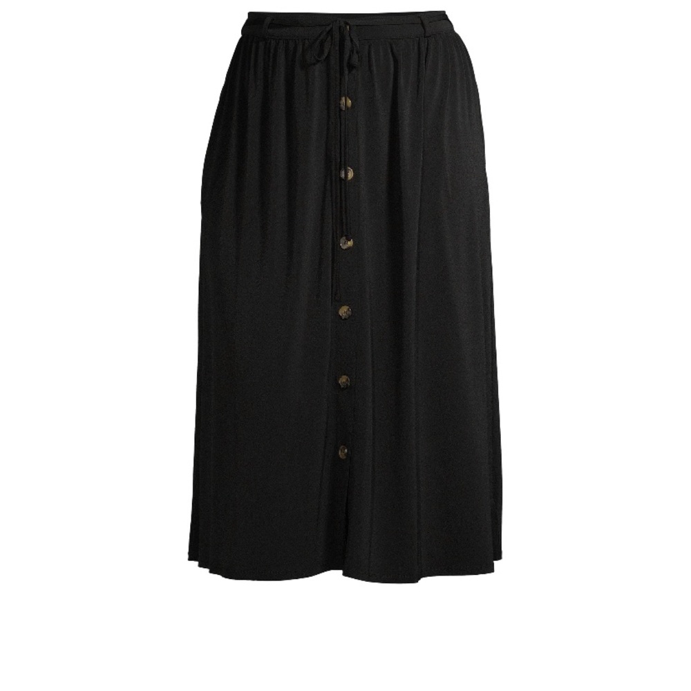 Terra & Sky Women’s Plus Size Button Front Maxi Skirt